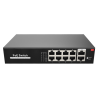 Switch de 8 puertos 10/100 POE 100W + x2 UPLINK, para sobremesa. Hasta 250 metros
