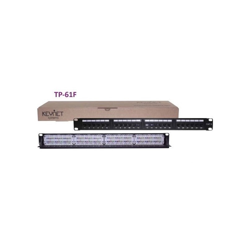 Patch panel para rack de 19" Cat6, x24 puertos conectorizados UTP