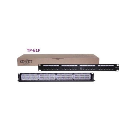 Patch panel para rack de 19" Cat6, x24 puertos conectorizados UTP