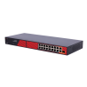 Switch de 16 puertos 10/100 POE, 300W, x2 puertos Gigabit, x2 SFP.