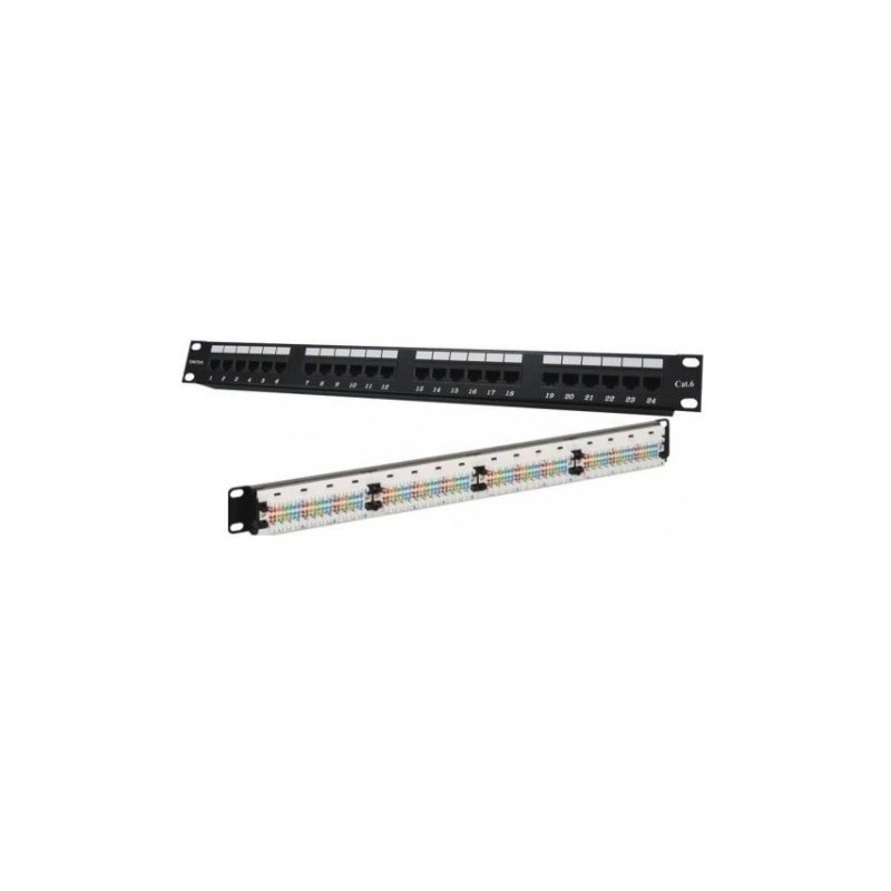 Patch Panel para rack de 19" con x24 conectores CAT6 UTP