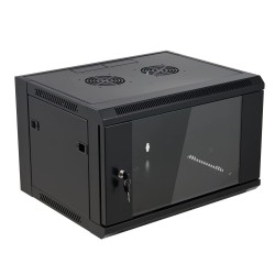 Rack de pared 19", 6U,  F600 /  AN620 /  AL390 mm, carga 60Kg, vacío. Puerta lateral de apertura. DESMONTADO