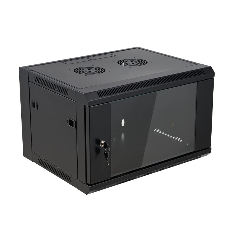 Rack de pared 19", 6U,  F600 /  AN620 /  AL390 mm, carga 60Kg, vacío. Puerta lateral de apertura. DESMONTADO