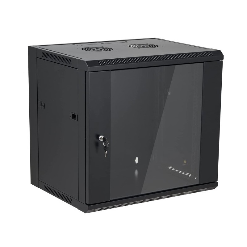 Rack de pared 19", 12U, F450 / AN600 / AL635mm, carga 60Kg, vacío. DESMONTADO (fácil montaje)