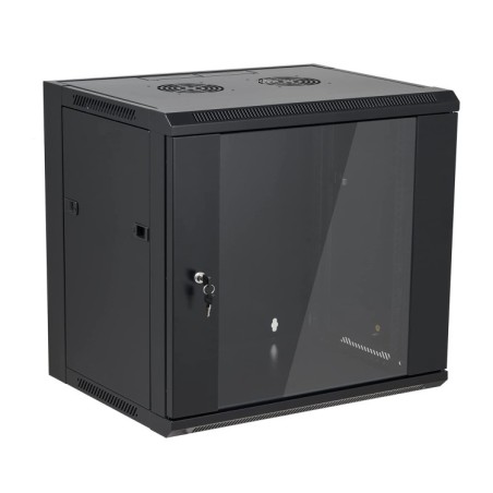 Rack de pared 19", 12U, F450 / AN600 / AL635mm, carga 60Kg, vacío. DESMONTADO (fácil montaje)