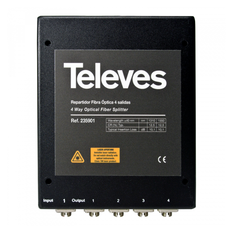 Distribuidor óptico 1 entrada y 4 salidas. Televés 235901