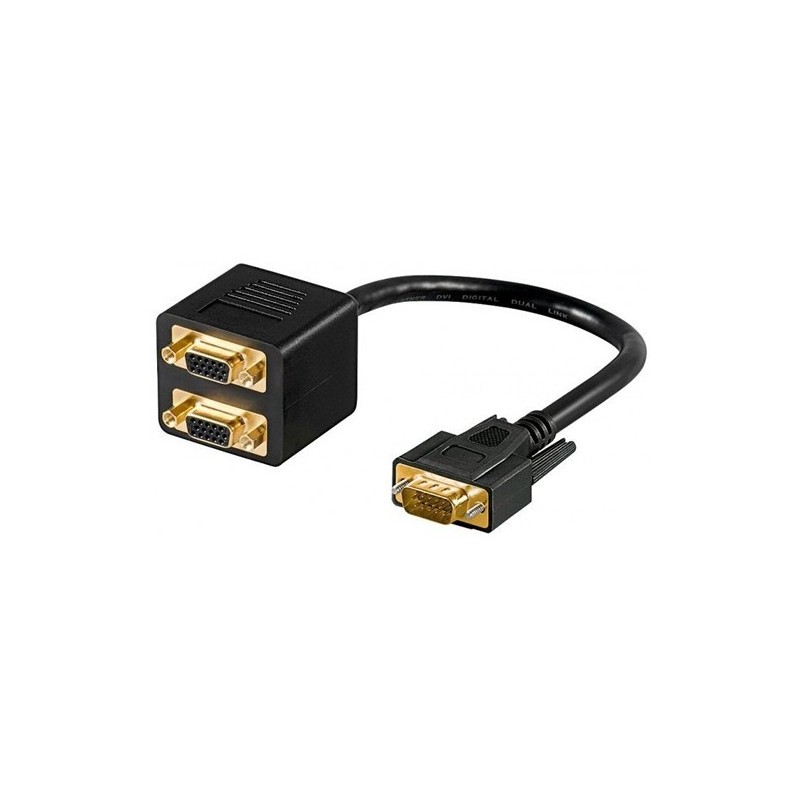 Conexión VGA macho a 2x VGA hembras