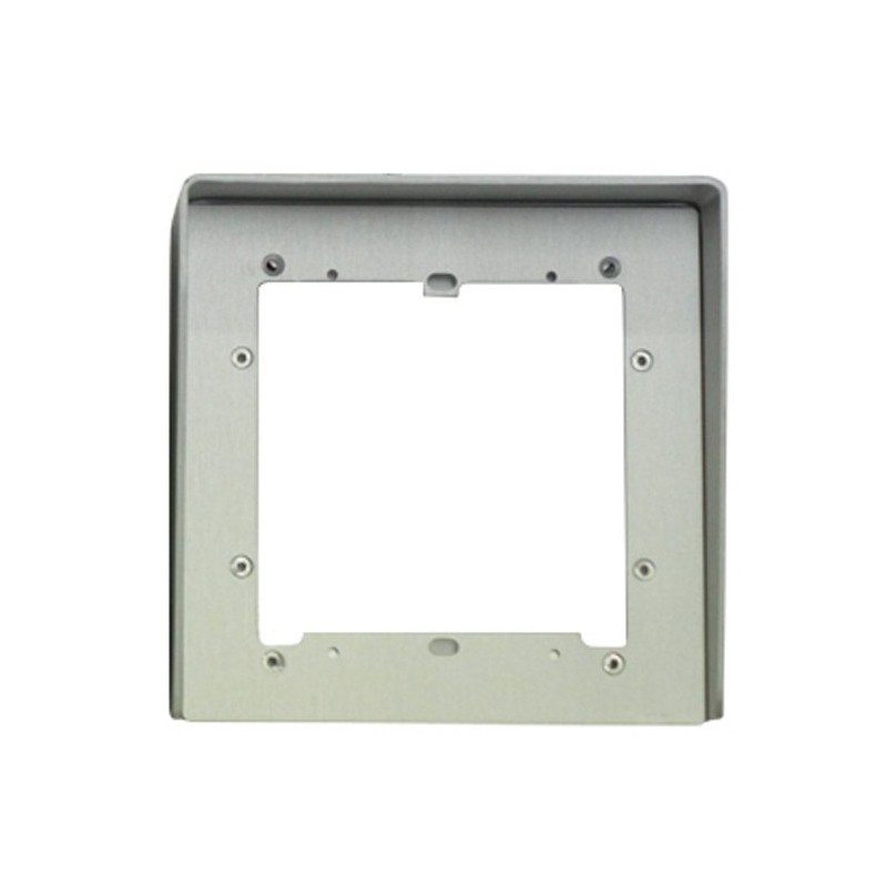 Visera de 1 modulo, antilluvia, de aluminio natural anonizado, para placa modelo Ikall.