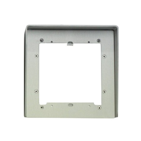 Visera de 1 modulo, antilluvia, de aluminio natural anonizado, para placa modelo Ikall.