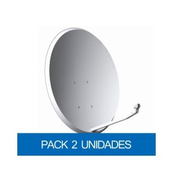 Antena parabólica de 80x71cms, 38,6dB, acero. En embalaje de 2 Unidades