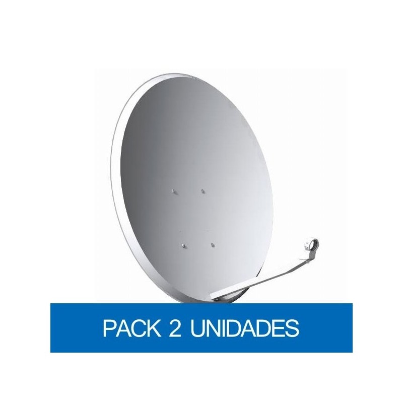 Antena parabólica de 80x71cms, 38,6dB, acero. En embalaje de 2 Unidades