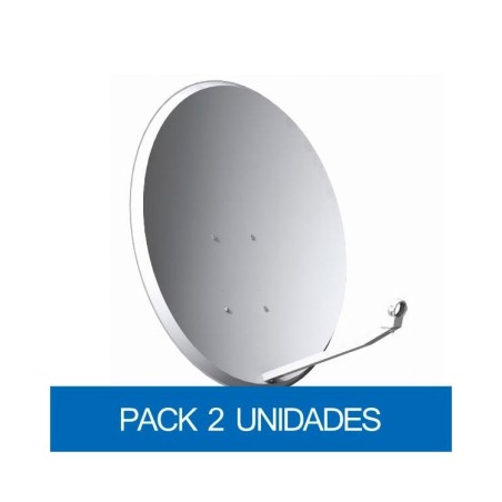 Antena parabólica de 80x71cms, 38,6dB, acero. En embalaje de 2 Unidades