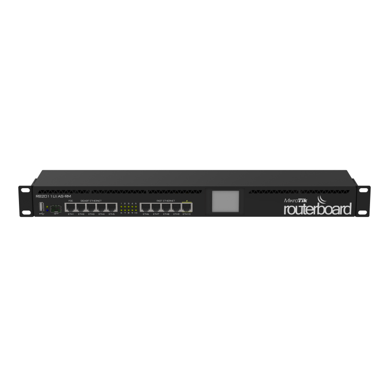 Routerboard 1 Core a 600Mhz, 128MB RAM, x5 puertos Gb, x5 10/100 y x1SFP. Level 5 para RACK