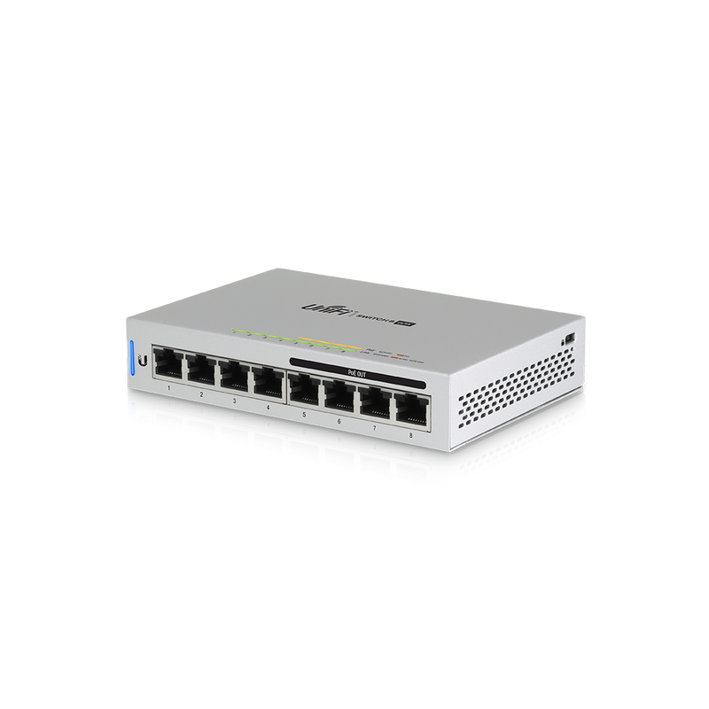 UnifiSwitch gestionable con 8 puertos Gb (x4 POE 60W).