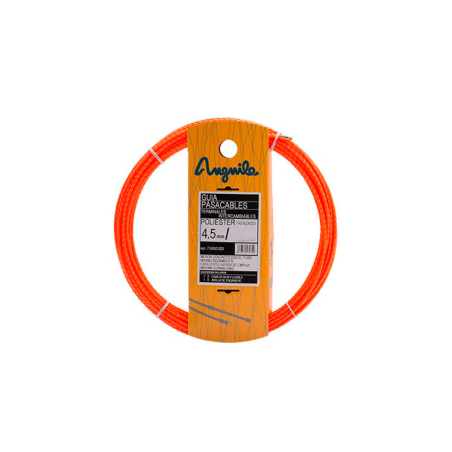 Guía pasa cables 22 metros y 4,5mm. Poliéster trenzado monofilamento. Color naranja