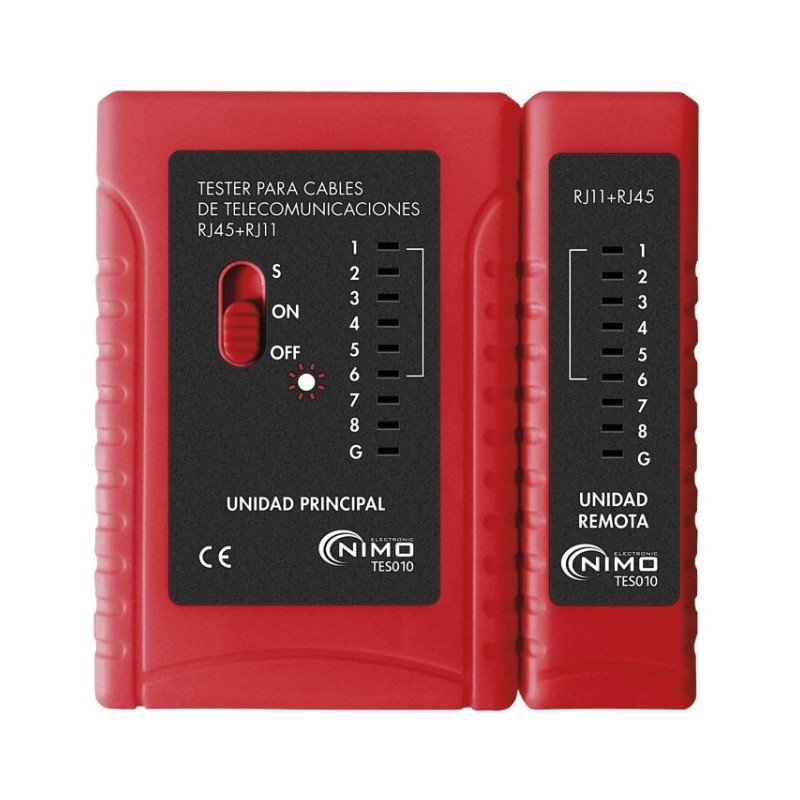 Tester de comprobación de redes RJ45, RJ11, RJ12. ECO