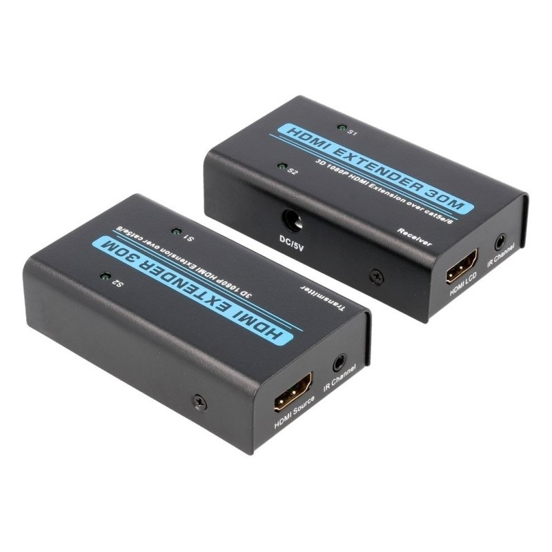 Amplificador / Convertidor de HDMI a 2 Cable de datos (hasta 30mts Cat6)