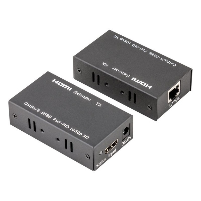 Amplificador / Convertidor de HDMI a Cable de datos (Cat5e, Cat6 hasta 60 metros)