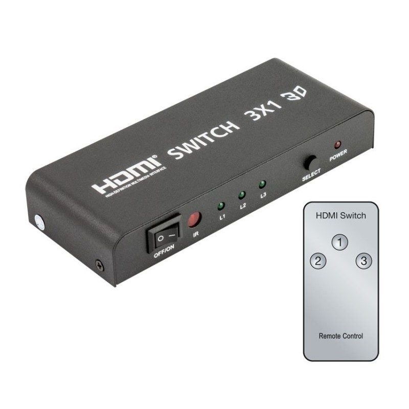 Conmutador HDMI 3 Entradas 1 salida