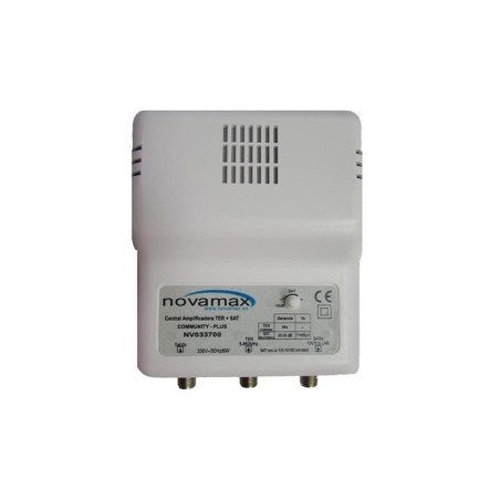 Amplificador FI + Mezcla de TDT, 35-40dB, nivel de salida 120dBuV. Conector F