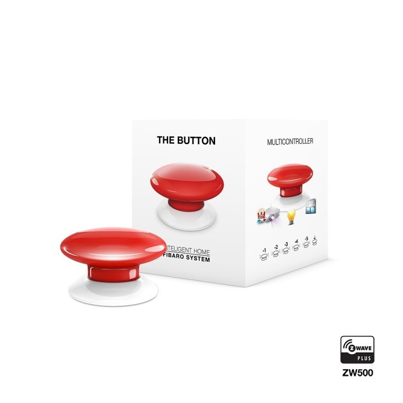 Botón de acción Zwave Plus Fibaro Button Rojo