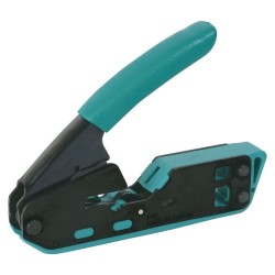 Crimpadora para conectores RJ11, RJ12, RJ45. Corta y pela el cable