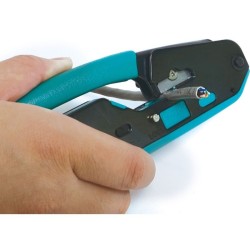 Crimpadora para conectores RJ11, RJ12, RJ45. Corta y pela el cable