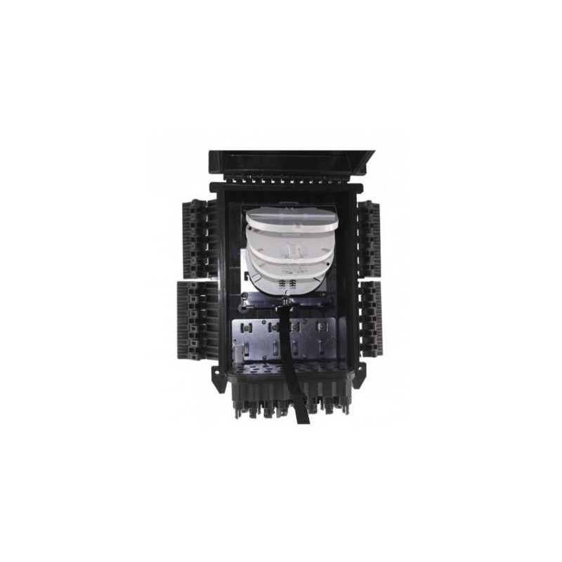 Caja torpedo de distribución IP68 de 96 fusiones, 24 salidas, color negra