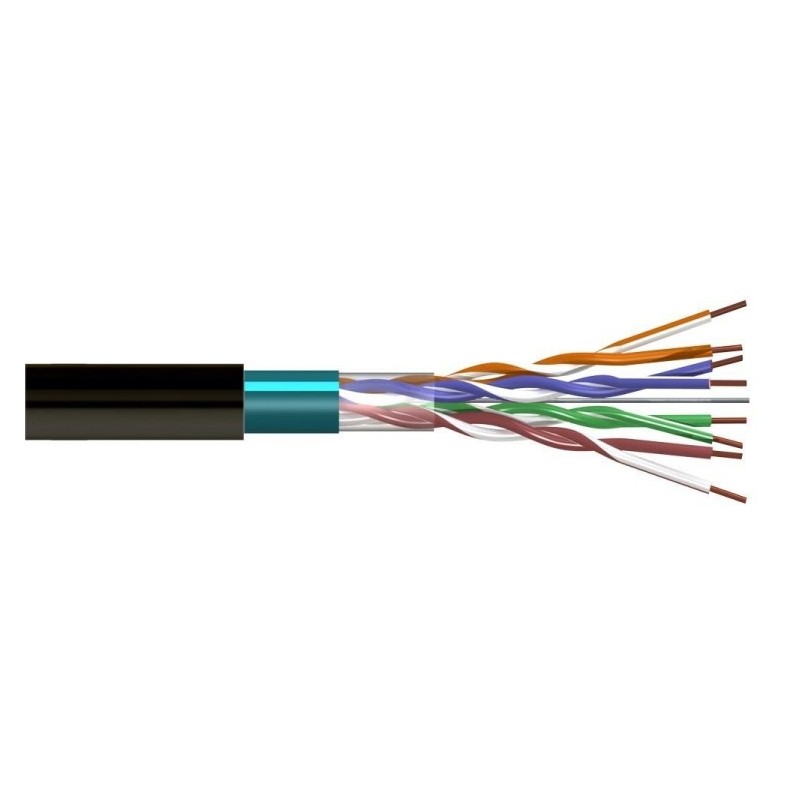 Cable CAT5e FTP Aluminio Cobreado CPR-ECA Polietileno (exterior) negro Bobina 305mts