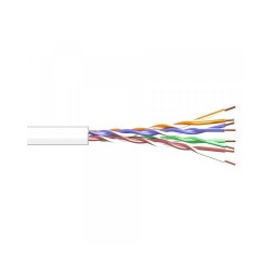 Cable CAT 5e UTP, aluminio cobreado, CPR-ECA, interior, color blanco. 305mts.
