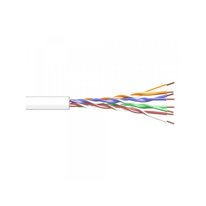 Cable CAT 5e UTP, aluminio cobreado, CPR-ECA, interior, color blanco. 305mts.