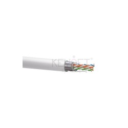 Cable CAT6 UTP, Cobre, LSZH, DCA, AWG23, conductor de 0.53mm, blanco. Bobina 305mts