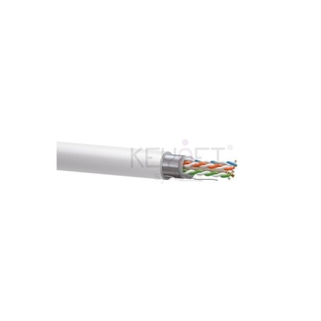 Cable CAT6 UTP, Cobre, LSZH, DCA, AWG23, conductor de 0.53mm, blanco. Bobina 305mts