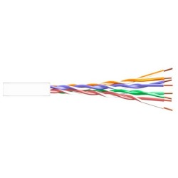 Cable CAT5e UTP, Cobre, CPR-ECA, PE UV (exterior), blanco. Bobina de 305mts
