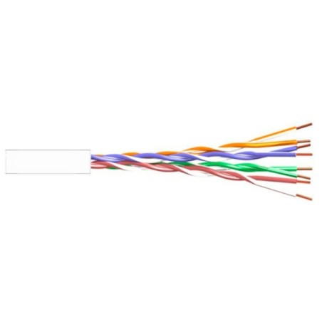 Cable CAT5e UTP, Cobre, CPR-ECA, PE UV (exterior), blanco. Bobina de 305mts