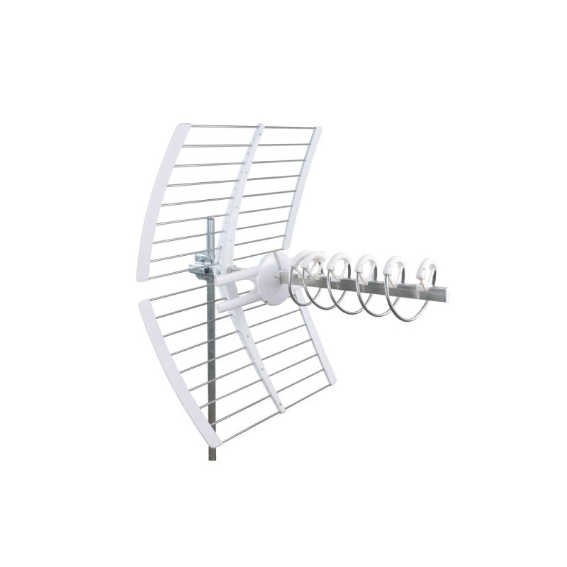 Antena UHF Helicoidal 5G. 17dB. C48. D/A 32dB. Color blanco