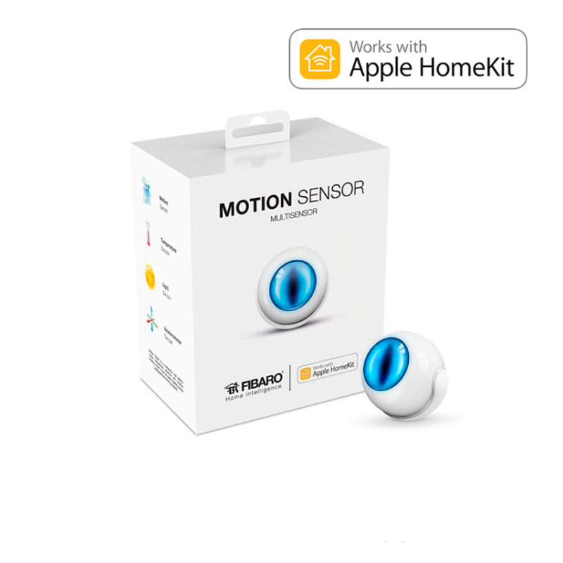 Fibaro Motion Sensor con detección de movimiento, regulación de temperatura y luminosidad. Versión HOME KIT Apple Blu