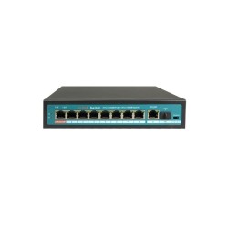 Switch de 8 puertos Gigabit POE 120W, x1 UPLINK Gigabit, x1 SFP. Sobremesa