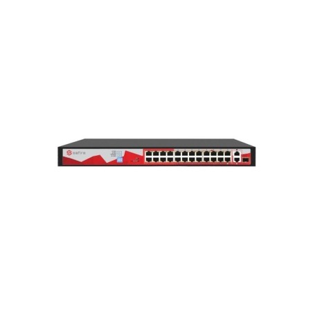 Switch de 24 puertos 10/100 POE, 250W, x2 UPLINK Gigabit, x1 SFP. Sobremesa