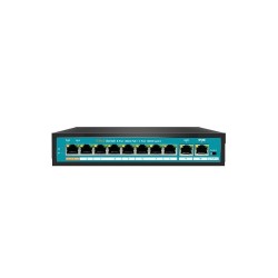 Switch de 8 puertos 10/100POE 144W + x2Gb UPLINK 10/100/1000. Hasta 250 metros