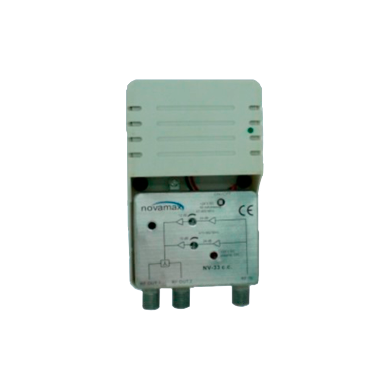 Amplificador de interior 5G, 2 salidas, VHF/UHF, 24dB, 102dBu