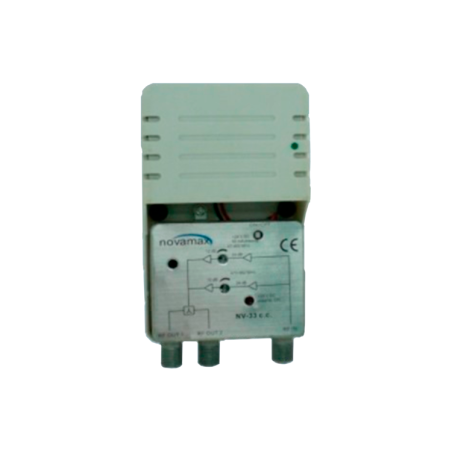 Amplificador de interior 5G, 2 salidas, VHF/UHF, 24dB, 102dBu