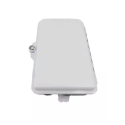 Caja para 4 SC, 1E de cable, para exterior, con cierre de seguridad. Blanca