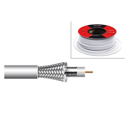 Cable coaxial aluminio 6,7mm. Conductor interno CCS 1,02mm. Atenuación 19,5/30,7dB (862/2150Mhz)