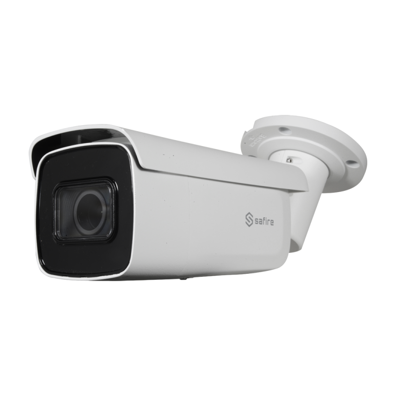 Cámara IP bullet, 4MPx, IR 60mts, 2.8-12mm, H.265+, PoE802.3af.  IP67 Detección de humanos y vehículos