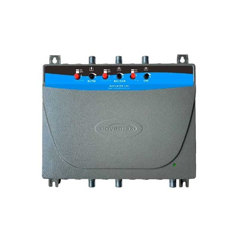 Central multibanda 3E (UHF-BIII/DAB-BI/FM) y 1 salidas, 42dB, 118 dBnV. 42 / 40 / 40dB. 118-117dBuV