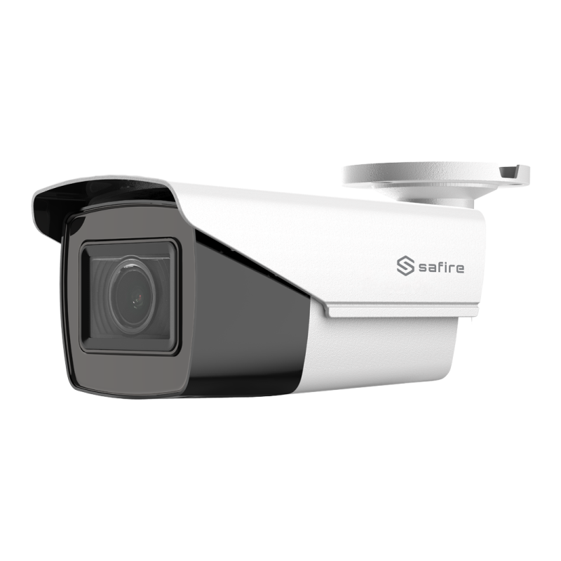 Cámara bullet 4 en 1, 5Mpx, 2.7-13.5mm motorizada, IR 40mts. IP67, blanca. PoC