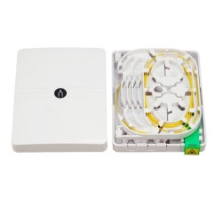 Roseta superficie F.O con cassette interno, 1x pigtail SC/APC, 1x adaptador SC/APC (capacidad x2 SC)