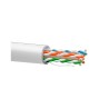 Cable CAT6 UTP, Cobre, LSZH, DCA, AWG23, conductor de 0.53mm, blanco. Bobina 305mts