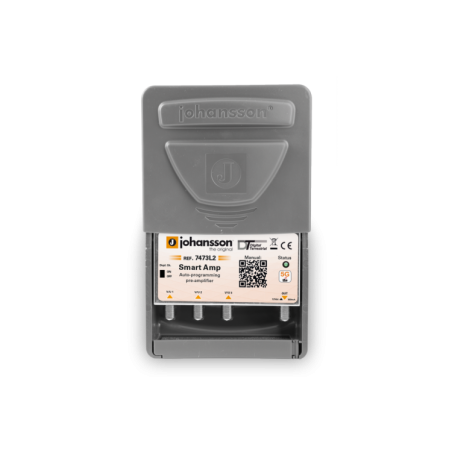 Smart AMP amplificador de señales débiles, manteniendo las fuertes. 3 entradas VHF BIII + UHF. 5G (gt Ch48) VHF-BIII+